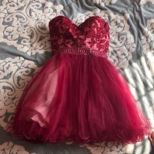 maroon homecoming dress